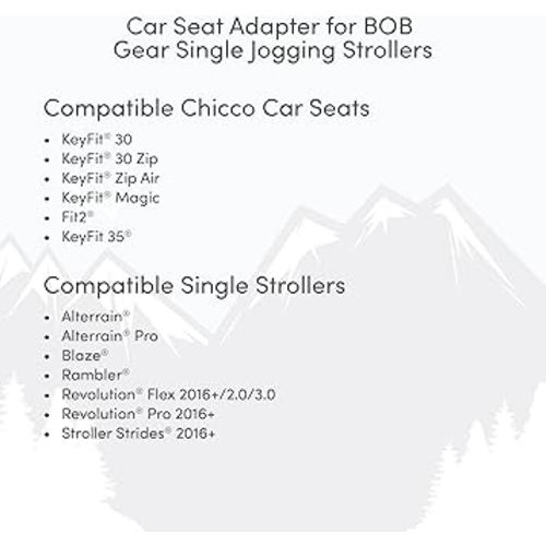 BOB Gear Single Jogging Stroller Adapter for Chicco Infant Car Seats