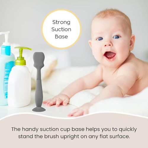 2 Pack Baby Diaper Cream Brush, Diaper Cream Spatula Applicator Silicone Baby Butt Paste Spatula for Babies, Newborn (Gray, White)