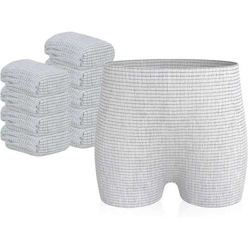 hetaida Postpartum Disposable Underwear, C-Section Underwear for Women, High Waist Maternity Panties, Latex-Free, Super Breathable & Soft, High Stretchable, 8 Count Grey