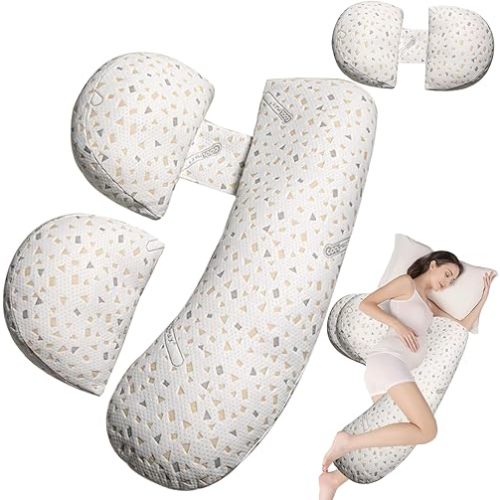 Pregnancy Pillow for Women - Maternity Pillow for Back Pain Relief & Full Body Support, Soft Sleeping Pillow with Removable Cover for Side Sleepers and Pregnancy