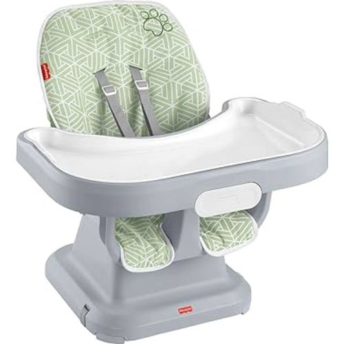 Fisher-Price SpaceSaver Simple Clean High Chair Baby to Toddler Portable Dining Seat with Tray Liner, Puppy Perfection