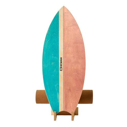 XCMAN Surf Balance Board Trainer with Roller Wooden Exercise Balancing Stability Trainer - Non Slip Surface for Adults Kids|Balance Board for Surfing,Snowboarding,Skateboarding,Hockey,Yoga Training