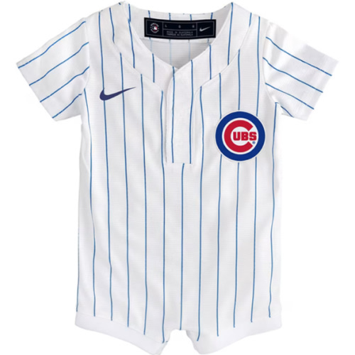 Chicago Cubs Nike Baby White Home Replica Romper Baseball Jersey - 133414069