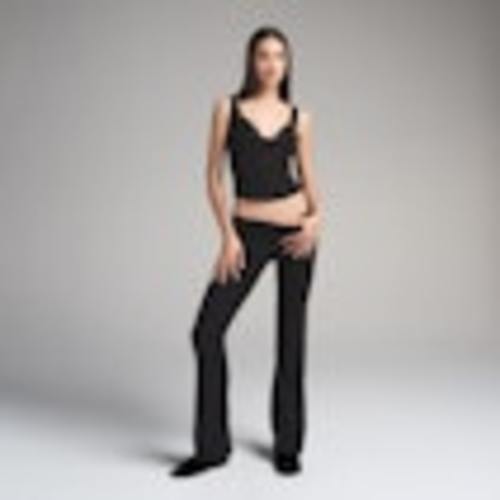 Cotton Rib Foldover Straight Leg Pant | Skims