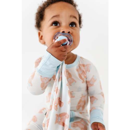 Baby Blue Teddy Paci Lovey