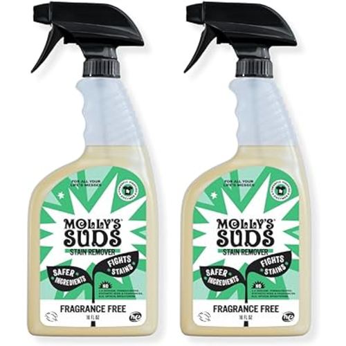 Molly's Suds Natural Laundry Stain Remover Spray | Gentle Yet Powerful, Great for Baby & Pet Stains | Earth Derived Ingredients | 16 oz, 2 Pack
