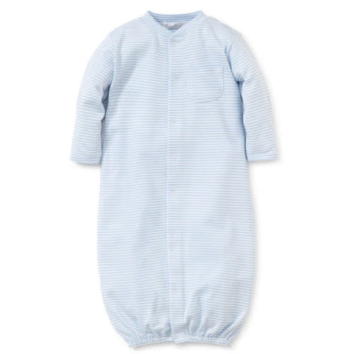 Simple Stripes Blue Convertible Gown, Size Small