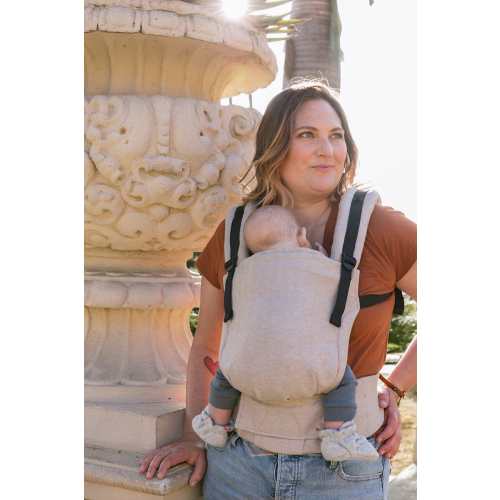 Linen Ergonomic Baby Carrier - Free-To-Grow Sand Tan – Baby Tula US