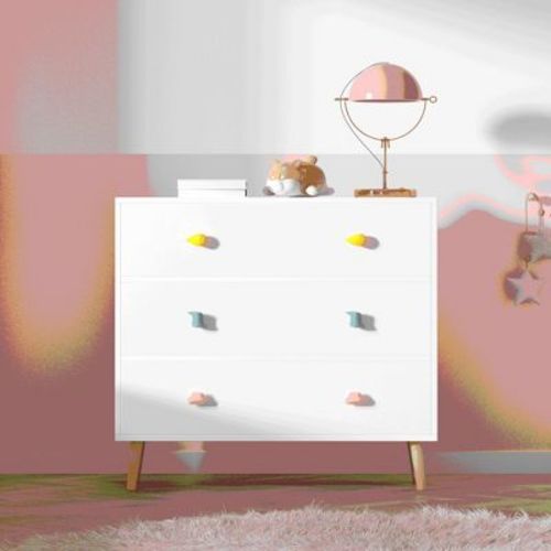 Orrd Kids 3-drawer Dresser, White Storage Cabinet For Nursery & Bedroom