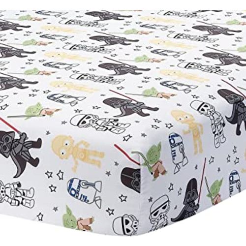 Lambs & Ivy Star Wars Classic Fitted Crib/Toddler Sheet - Yoda/Darth Vader