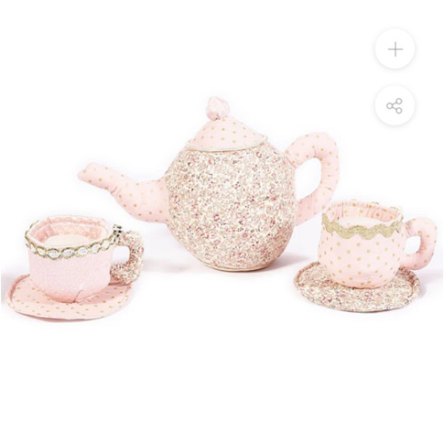 Floral Stuffed Toy Tea Set