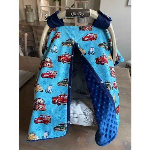Baby Car Seat Cover - Trail Mater CARS Baby Boy Carseat Cover - Cotton Or minky - baby shower gift