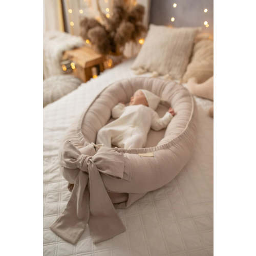 Baby Nest for Newborn. Linen BabyNest Beige