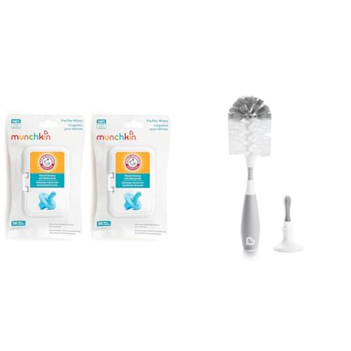 Munchkin® Arm & Hammer Pacifier Wipes 72 Count & BristleTM Bottle Brush with Nipple Brush