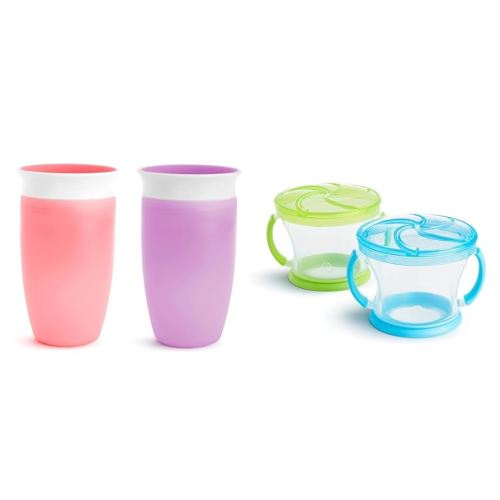 Munchkin® Miracle® 360 Sippy Cup 2 Pack, Snack Catcher® Toddler Snack Cups 2 Pack