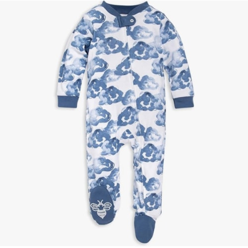 Burt's Bees Baby Boys' Sleep & Play PJs, 100% Organic Cotton One-Piece Zip Front Jumpsuit, Baby Boys Footie Pajamas & PJs
