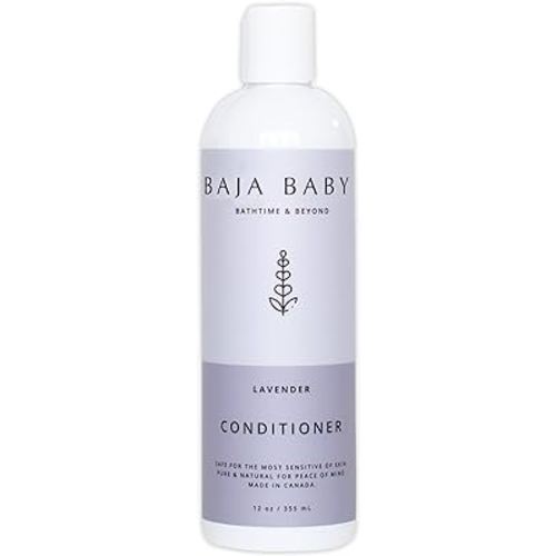 Baja Baby Lavender Conditioner - Organic, Gluten-Free, Vegan, EWG VERIFIED™ - Ideal for Sensitive Skin - All Natural, Tear-Free, Hypoallergenic & Paraben-Free - 12 oz Bottle