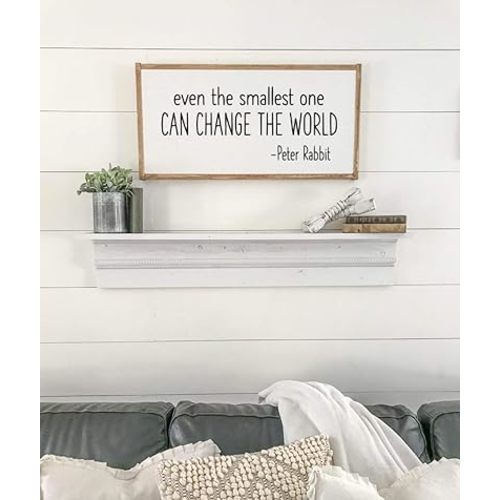 Even The Smallest One Can Change The World Nursery Wood Sign Peter Rabbit Quote Sign Farmhouse Signs Over The Crib Sign