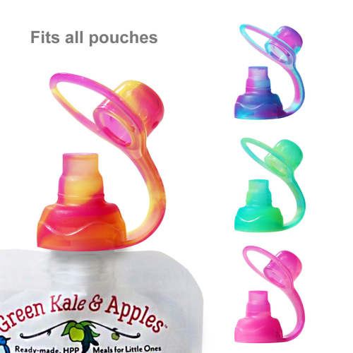 SoftSip Food Pouch Silicone Tops - 4 CT | Swirl Colors | ChooMee - ChooMee