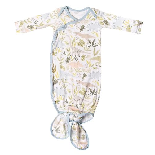 Copper Pearl Baby Gown - Knotted Newborn Sleepers for Baby Boy and Girl, Soft Stretchy Long Sleeve Infant Gowns with Bottom Tie and Hand Mittens, Perfect Hospital Coming Home Outfit (Rex)