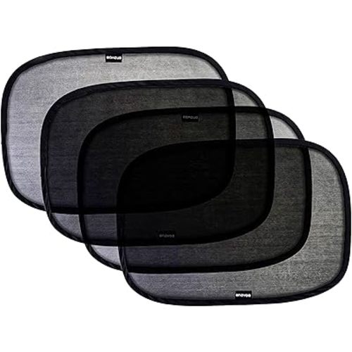 Enovoe Car Window Shade for Baby - (4 Pack) - Medium - 19" x 12" - Cling Car Sun Shade for Windows - Sun, Glare and UV Rays Protection for Your Child - Car Window Shades for Side Window