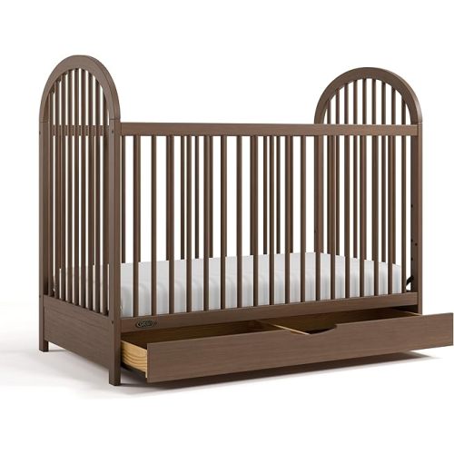 Graco Olivia 3-in-1 Convertible Crib with Drawer – Converts from Baby Crib to Toddler Bed and Daybed, GREENGUARD Gold Certified, Baby Safety Alliance Verified, Easy Assembly (Hazelnut)