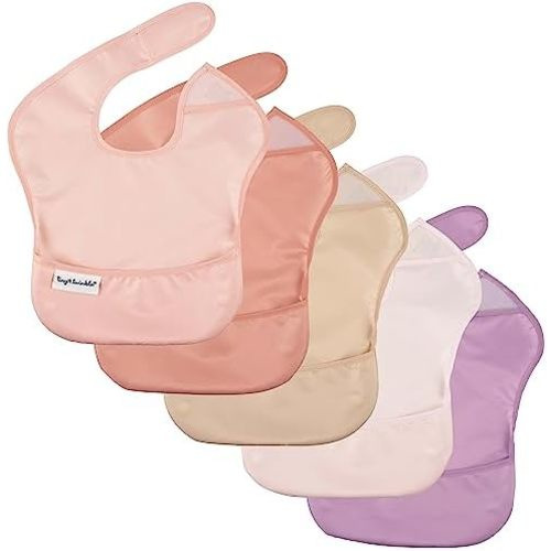 Tiny Twinkle Mess-Proof Baby Bib - Waterproof Bib for Baby Boy or Girl - PFAS, PVC, BPA, Phthalate Free - Baby Food Bibs