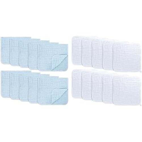 Comfy Cubs Muslin Burp Cloths Large 100% Cotton and Baby Washcloths, Muslin Cotton Baby Towels Bundled