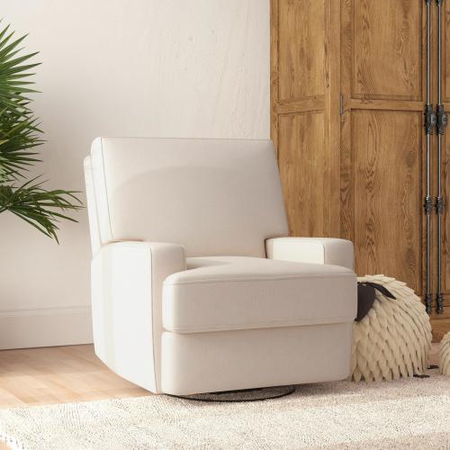 Baby Relax Rylan 4-in-1 Swivel Glider Rocker Recliner Chair, Beige Velvet