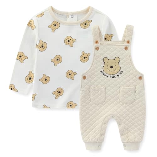 Disney Winnie the Pooh Baby Boys Long Sleeve Shirt and Overalls 2-Piece Set for Infant