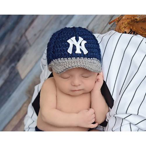 NY Yankees baby Hat, New York Yankees Baby Hat, Sport Baby Hats, Team Baby Hats, Baby boy clothes, Football hat, crochet hat