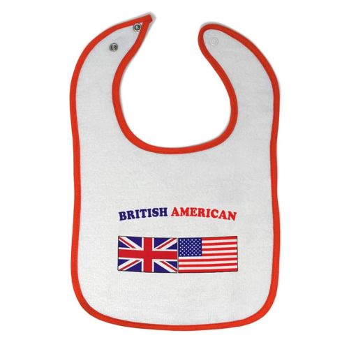 Custom Baby Bibs Burp Cloths British American Cotton Baby Items for Baby Girl & Boy White Orange Design Only
