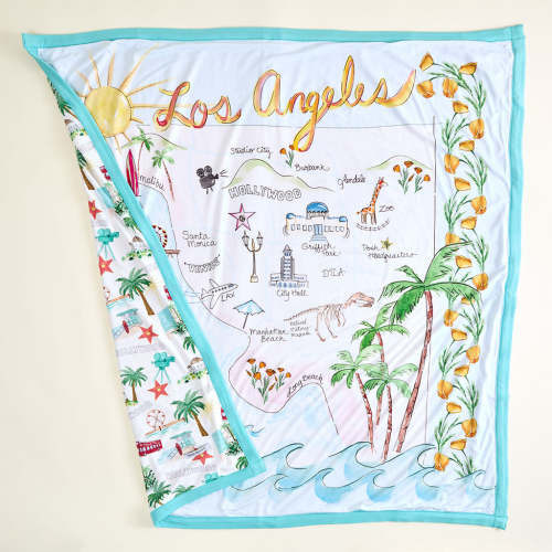 Posh Los Angeles & Los Angeles Map Luxette Patoo® Blanket