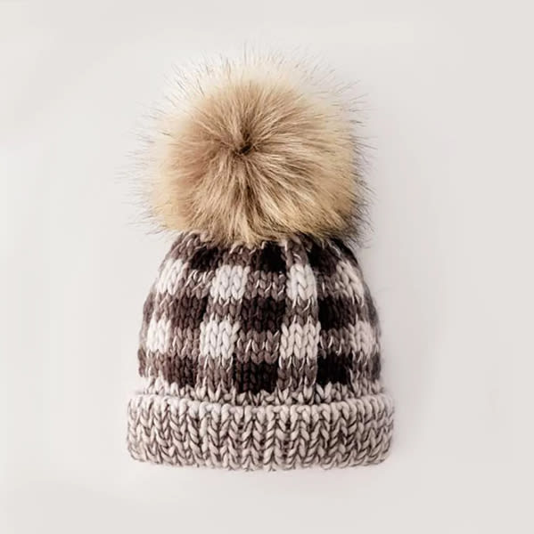 Buffalo Check Pom Pom Beanie