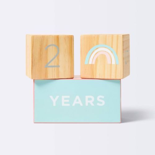 Milestone Blocks - Pink and Natural Wood - Cloud Island™