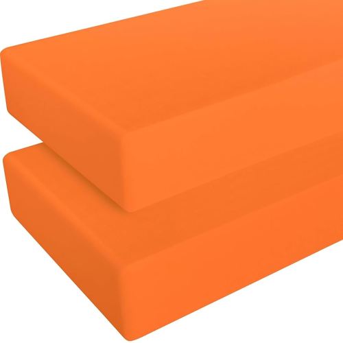 NTBAY 2 Pack 100% Brushed Microfiber Fitted Crib Sheet, Super Soft and Cozy 28x52 Crib Sheet for Standard Crib and Toddler Mattresses, Boys, Girls, Unisex, Orange, 28x52 Inches