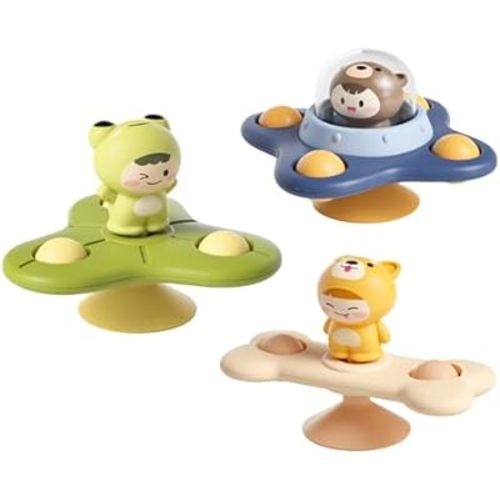 Suction Cup Spinner Toys for Boys, Sensory Spinning Tops Toy for Toddlers, First Birthday Baby Gifts for Girls(Group G)