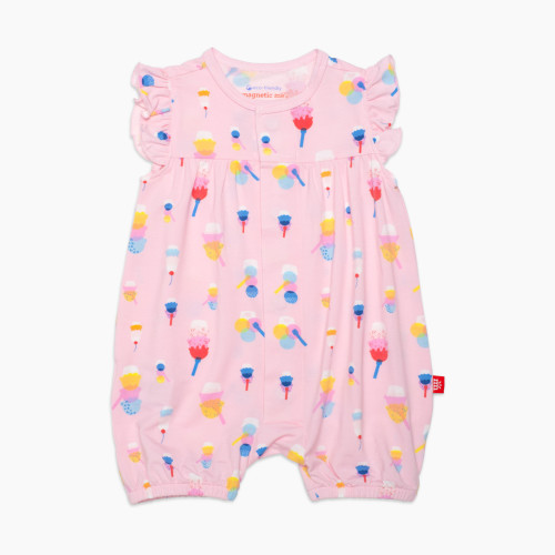 Magnetic Me Modal Magnetic Romper - Pink Sundae Funday, 0-3 M