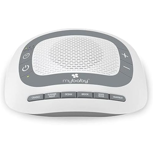 MyBaby SoundSpa White Noise Machine for Babies | 6 Soothing Lullabies for Newborns, Sound Therapy for Travel, Relaxing, Kids, Newborns, Baby Songs, Adjustable Volume, Auto-off Timer, By HoMedics