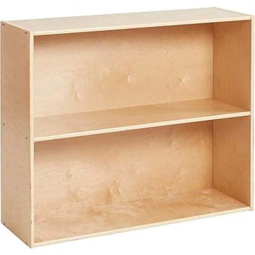 ECR4Kids Streamline 2-Shelf Storage Cabinet, 30in, Kid's Bookshelf, Natural