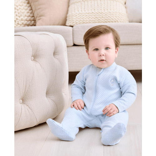 Pack of Pups Blue Jacquard Zip Footie