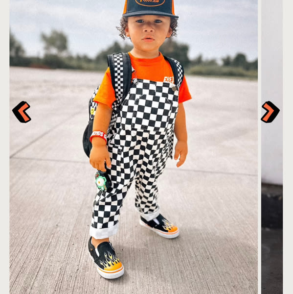 Classic Checkered Overalls - Black | Little Trouble