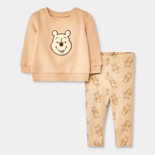Baby Disney Winnie the Pooh Chenille Top and Bottom Set - Light Brown 3-6M