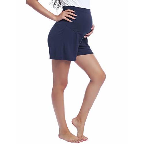 Joyaria Womens Maternity Shorts Bamboo Viscose Super Soft Comfy Summer Cooling Lounge/Pajama/Sleep/Yoga Pregnant Shorts S-XXL