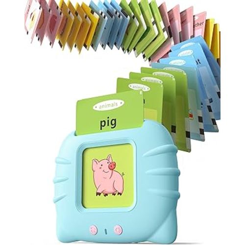 Talking Flash Cards for Toddler 1 2 3 4 Year Olds, Language Learning Toys, Pocket Speech Therapy Toys, Autism Toys, Montessori Toys with 224 Words, Children's Sensory Learning Educational Gifts