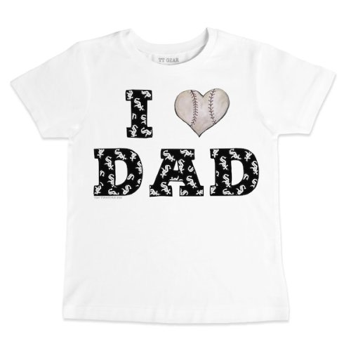 Infant Chicago White Sox Tiny Turnip White I Love Dad T-Shirt