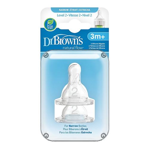 Level 2 Dr. Brown's Natural Flow® Silicone Baby Bottle Nipples (2-Pack)