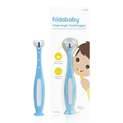 Frida Baby Triple-Angle Toothhugger Training Toothbrush for Toddler Oral Care, Blue - 1 Count (Pack of 1)