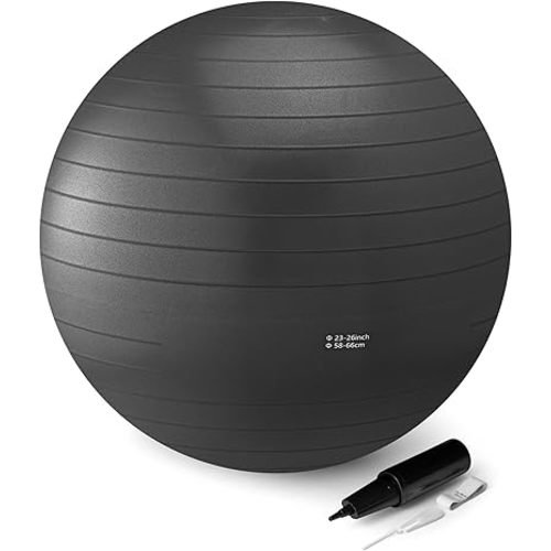 Amazon Basics Anti-Burst Exercise Ball with Pump, 23-26" Diameter