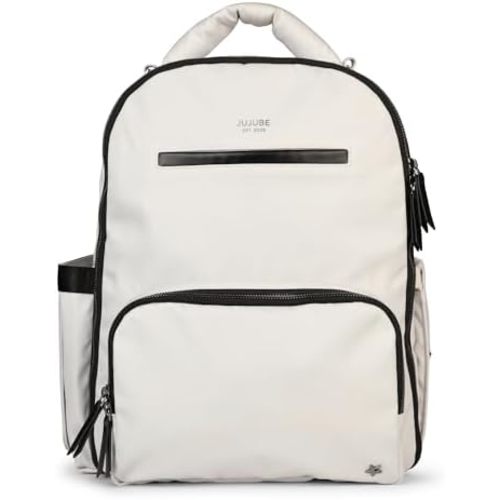 JuJuBe x Witney Carson - New Classic Diaper Bag Backpack with Portable Changing Pad, Stroller Straps, Large Travel Backpack, Carrying Baby Bottles, Wipes, Diapers, Cloud, Mothers Day Gift
